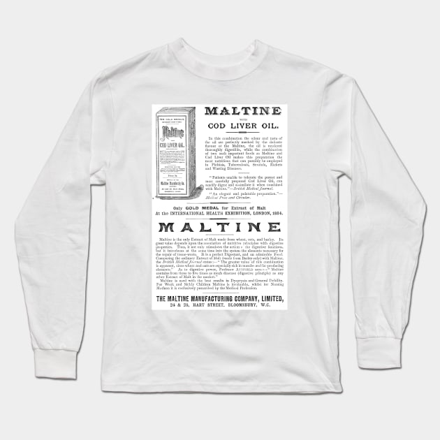 The Maltine Manufacturing Company - Cod Liver Oil - 1891 Vintage Advert Long Sleeve T-Shirt by BASlade93
